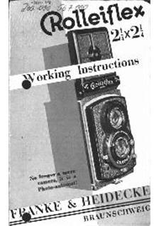 Rollei Rolleiflex (1) manual. Camera Instructions.